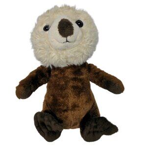 Sea Otter Brown Cream Ocean Marine Plush Stuffed Animal 9.25"